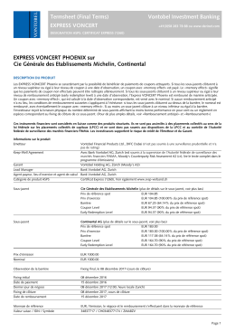 Termsheet (Indication) Vontobel Investment Banking