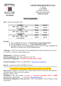 COUPE DEPARTEMENTALE Formation Arbitrage CD49