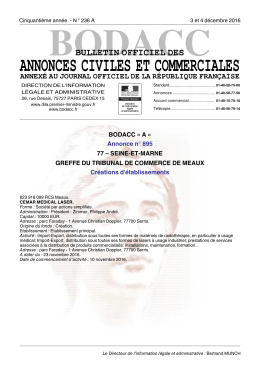 annonces civiles et commerciales