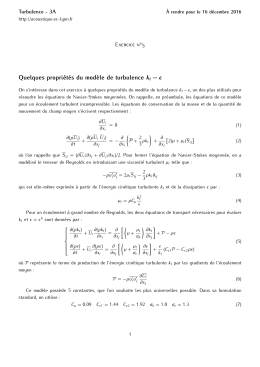 Quelques propriétés du mod`ele de turbulence −