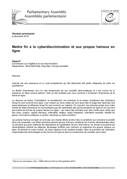 Mettre fin &agrave; la cyberdiscrimination et aux propos haineux en ligne