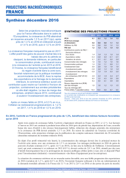 projections macroéconomiques france