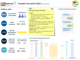 Enquête Formation 2016 : Synthèse