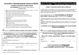 Convocation &agrave; l`assembl&eacute;e g&eacute;n&eacute;rale ordinaire du GDSA64