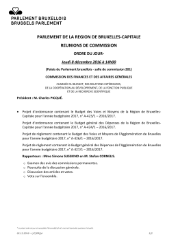 Finances - weblex.irisnet.be - Région de Bruxelles