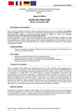 Appel &agrave; candidature pour le recrutement d`un expert pour