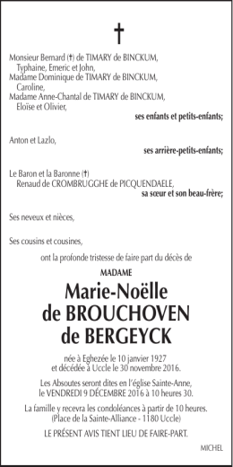 Marie-Noëlle de BROUCHOVEN de BERGEYCK