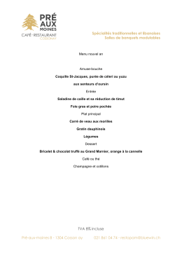 Le menu de cette soir&eacute;e inoubliable? C`est par ici! - Pr&eacute;-aux