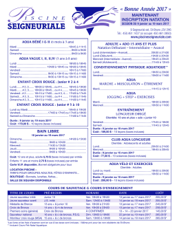 Jan 2017 - Piscine Seigneuriale