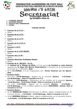 bulletin n&deg;09 - Ligue de Foot ball wilaya de BLIDA