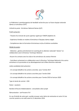 La F&eacute;d&eacute;ration Luxembourgeoise de Handball recherche pour