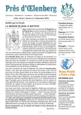 LA MISSION DE JEAN LE BAPTISTE