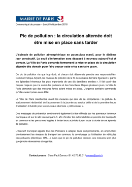 Pic de pollution : la circulation altern&eacute;e doit &ecirc;tre mise en