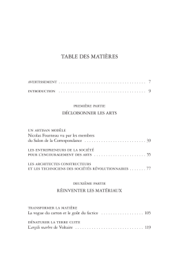table des mati&egrave;res - Classiques Garnier