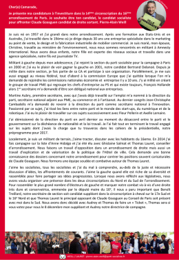profession de foi - PS Paris 16