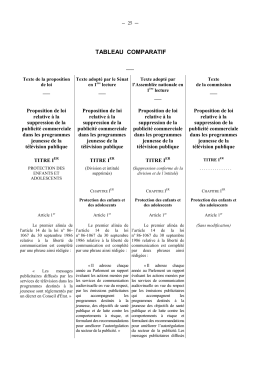Tableau comparatif