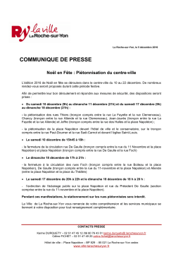 Piétonnisation centre ville pour Noël en fête