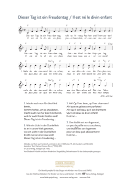 Dieser Tag ist ein Freudentag / Il est n&eacute; le divin enfant