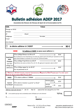 bulletin adhésion 2017 - Chevaux