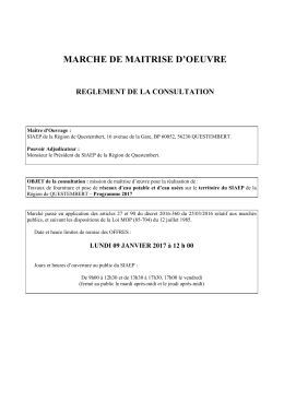 Règlement de consultation - La salle des marchés MEGALIS