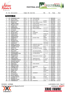 15km scratch - FestiTrail d`Autrans