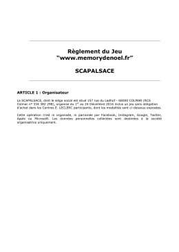 R&egrave;glement du jeu