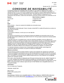 Consigne de navigabilité CF-2016-39 ATA 62