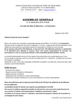 assemblee generale - Association des Usagers du Port de Meschers