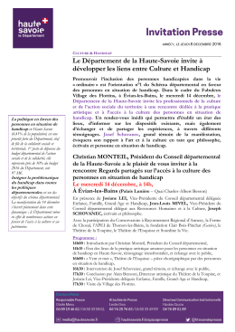Le D&eacute;partement de la Haute-Savoie invite &agrave; d&eacute;velopper les liens