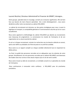Laurent Muchiut, Directeur Administratif et Financier de SIRMET