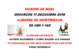 MARCHE DE NOEL DIMANCHE 11 DECEMBRE 2016