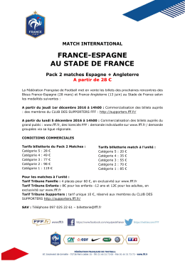 france-espagne au stade de france - Billetterie FFF