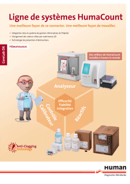 Ligne de syst&egrave;mes HumaCount - HUMAN Diagnostics Worldwide