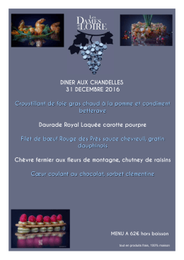 DINER AUX CHANDELLES 31 DECEMBRE