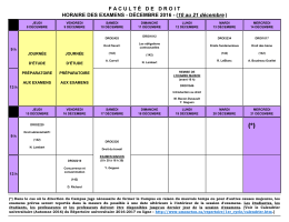 Horaire d`examens 2016