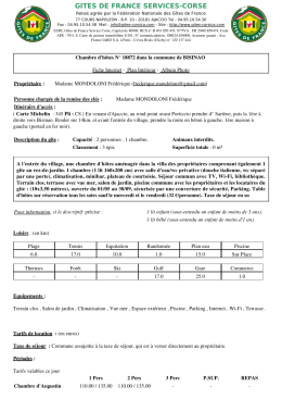 Fiche imprimable - Chambres d`hôtes en Corse