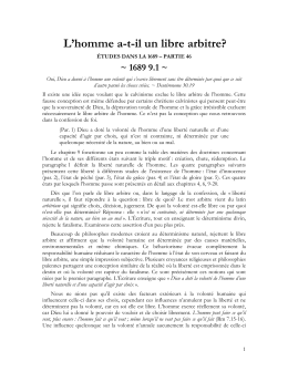 L`homme a-t-il un libre arbitre?