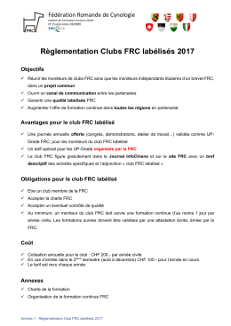 Règlementation Clubs FRC labélisés 2017