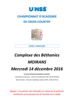 cross academique 2016-2017 parcours et horaires