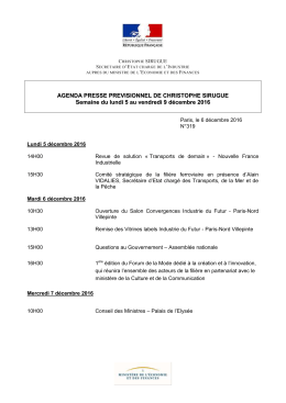 AGENDA PRESSE PREVISIONNEL DE CHRISTOPHE SIRUGUE