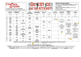 Programme de la semaine