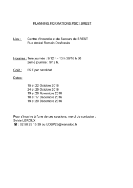 Planning PSC1 BREST