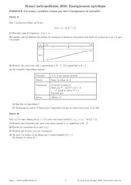 France m&eacute;tropolitaine 2016. Enseignement sp&eacute;cifique