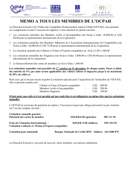 Cotisations - Comptables Professionnels Agr&eacute;es d`Haiti