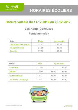 horaires écoliers