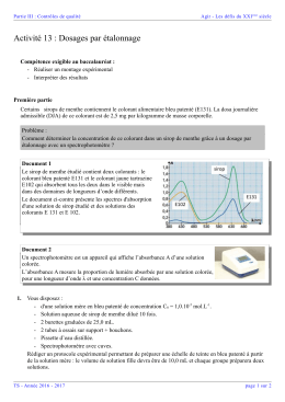 Activité 13 : Dosages par étalonnage