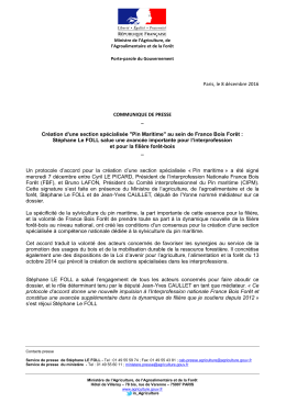 Cr&eacute;ation de la section sp&eacute;cialis&eacute;e Pin Maritime au sein de France