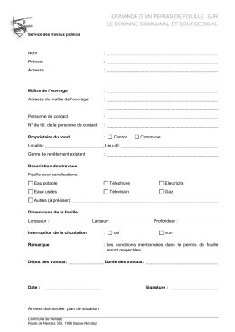 Formulaire de demande de permis de fouille