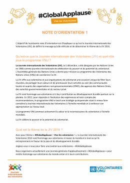 Qu`est-ce que la Journée internationale des Volontaires (JIV)
