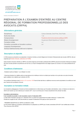 Préparation à l`examen d`entrée au Ce